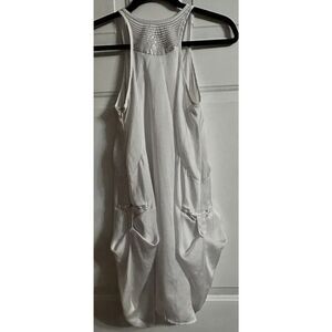 Diesel Womens White Lined Tank Top Shirt Tunic Sequins Unique Pockets Size S